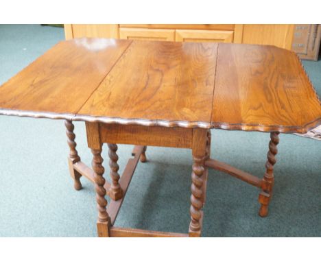 1930's gate leg table with barley twist legs 