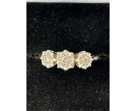 9ct Gold ring 0.25 carat diamond Size S 