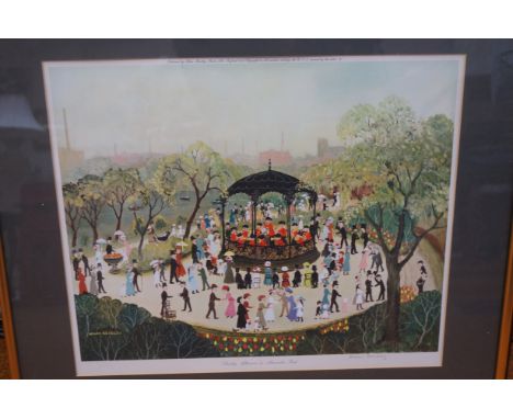 Helen bradley signed print with blind stamp titled Sunday Afternoon in Alexandra park limited edition 604/750 