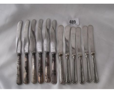 Two sets six art deco tea knives Sheff    