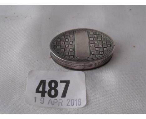 Georgian Patch box of oval outline 1.5” long Birm   1802 by IT        