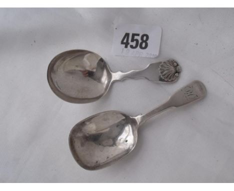 Georgian fiddle pattern caddy spoon Lon 1820 by TS   also another 18g       
