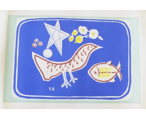 Georges Braque, Bird, schools print, screenprint, 96 x 69cm (SH), unframed