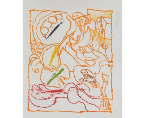 Pierre Alchinsky, January Orange, signed and numbered 80/85, screenprint, 65 x 50cm (SH), unframed