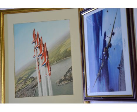 Framed print 'Gibson Over The Mohne' & framed Red Arrows print by Coulson