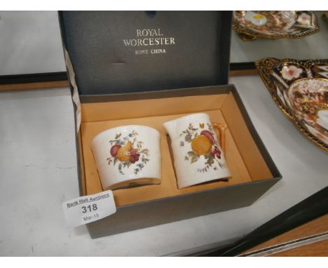 boxed royal worcester sugar & cream set