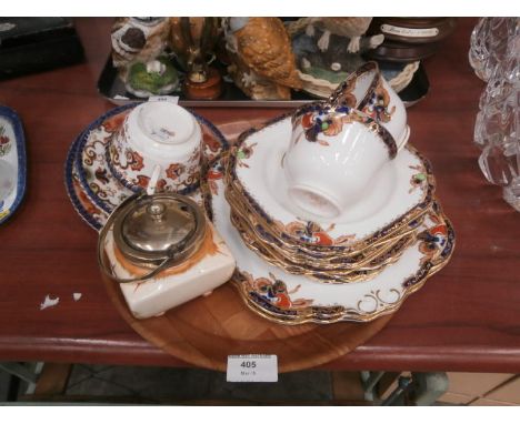 sandland ware sugar pot and vintage cups and saucers