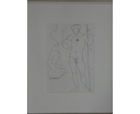 Rose Hilton - ink drawing"It Takes Two to Tango VI", signed, 11" x 8" with original gallery receipt dated 2008