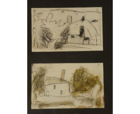 Roy Turner Durrant - pencilHouse studies "Paddocks Gate to Summer Hall from Wansted", 8" x 13" framed as one