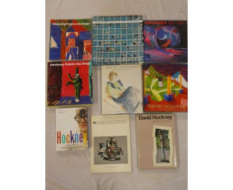 David Hockney - Nine various volumes including Hockney Paints the Stage, David Hockney Cameraworks; Hockney on Art; David Hoc