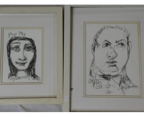 Julian Dyson - pencilPortrait of Stephen Lee (snooker player), signed and inscribed, 10½" x 7½" and one other pencil portrait