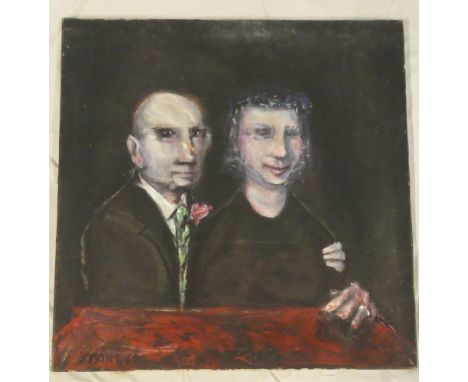Julian Dyson - oil on canvasBust portrait of a male and female, signed and dated '66, 29½" x 29½"