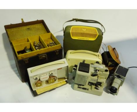 American Sewhandy electric sewing machine, boxed, two cased Grundig reel-to-reel tape recorders, two slide projectors, Eumig 