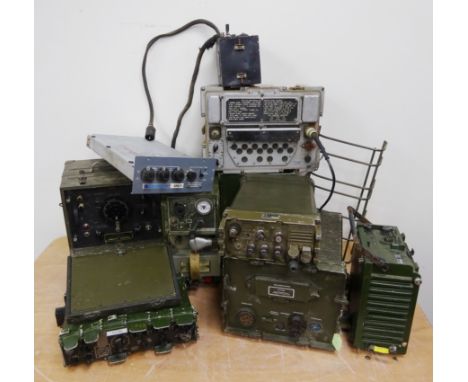 Ex-military communication equipment including Signal Corps Frequency Meter, UKRT320 Transmitter receiver, Canadian CP34 Trans