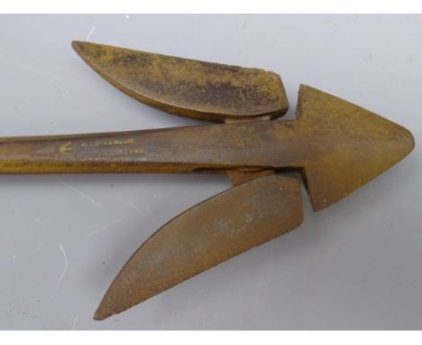 Late 19th/early 20th century Expedition Whale Harpoon, iron twin folding flue tip stamped with broad arrow by W Smith &amp; S