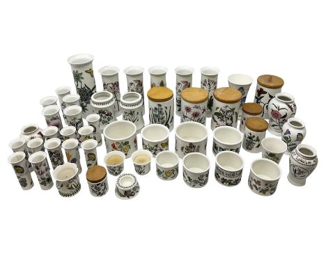 Quantity of Portmeirion The Botanic Garden pattern storage jars of various sizes, planters, vases etc (approx 47)  