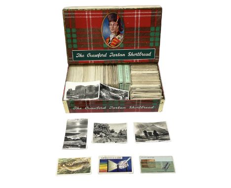 Cigarette and trade cards, including Brooke Bond Tea, Players, Barratt &amp; Co, Senior Service etc, housed in a tin