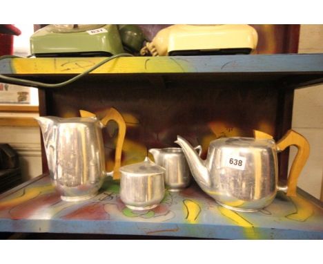 Picquot ware Four Piece Tea Service