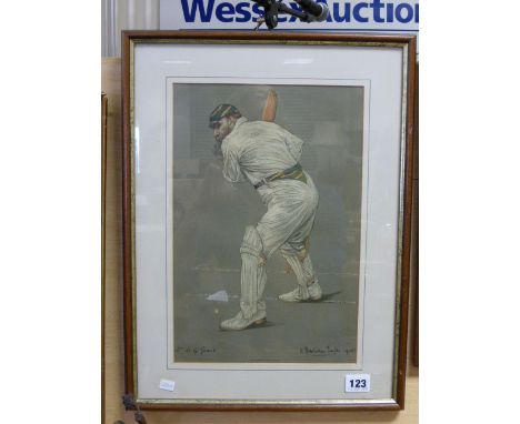 Framed and Glazed Print of Cricket Legend of W G Grace