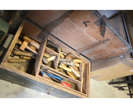 Mid 20th century Army Tool Box with Contents