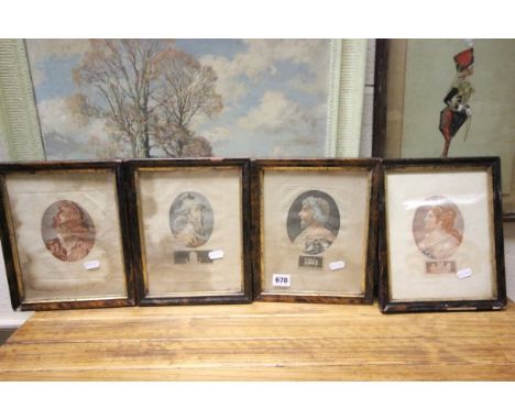 Set of Four Framed Historical Prints