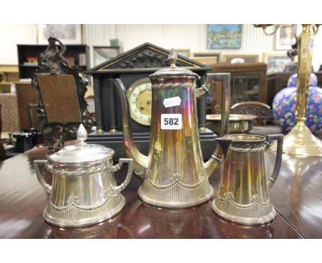 Early 20th century WMF Three Piece Silver Plated Tea Service