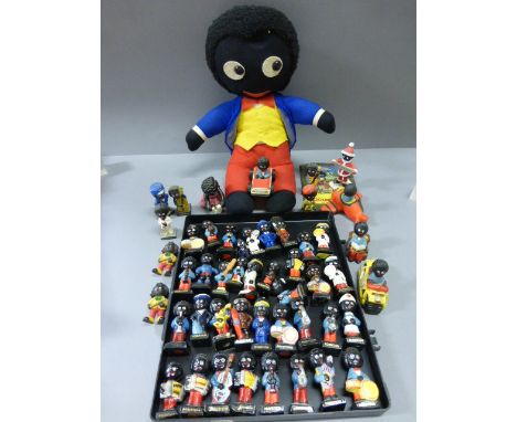 Approximately 40 Robertson Golly Figures plus a Soft Golly Toy, Robertson Golly Slate Plaque and other Golly Figures