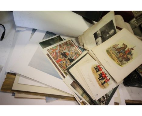 Large Portfolio of Military Prints including Gerald Coulson and Terrence Cuneo