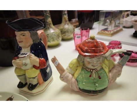 19th century Toby Jug and Fat Man Teapot
