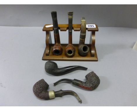 Wooden Pipe Stand with Six Pipes