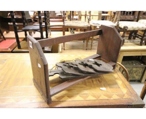 Table top Mahogany Book Trough and a Gothic Letter rack