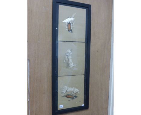 Cecil Aldin, Early 20th century Set of Terrier Puppy Print Cartoons