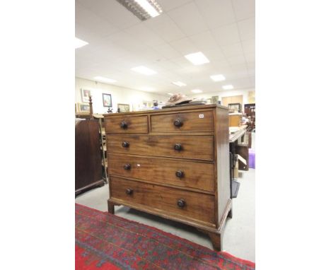 19th century Mahogany Chest of two over Three Drawers raised on bracket feet