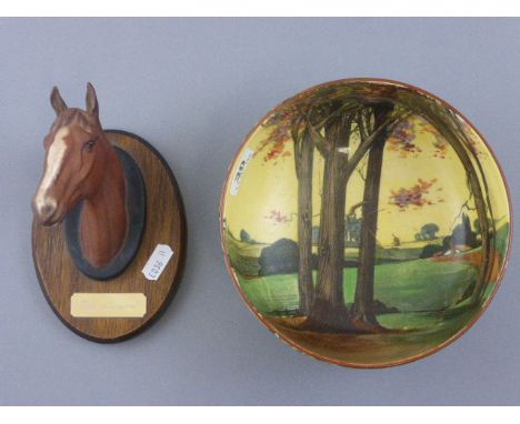 Royal Doulton Seriesware Bowl and a Beswick Horse Wall Plaque 'The Minstrel'