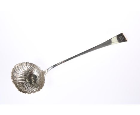 A GEORGE II SILVER SOUP LADLEby Paul Callard, London 1757Old English pattern with shell-shaped bowl, engraved with Macduff cr
