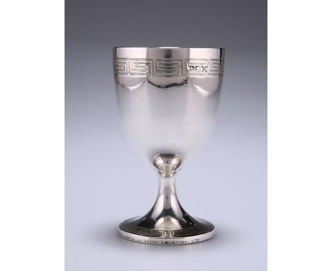 A VICTORIAN SILVER GOBLETby John Samuel Hunt, London 1859, inscribed "Hunt & Roskell, late Storr & Mortimer"The tapering bowl