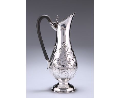 AN ART NOUVEAU SILVER EWERby Joseph Rodgers & Sons, Sheffield 1900Pear-shaped and on spreading foot, decorated with stylised 