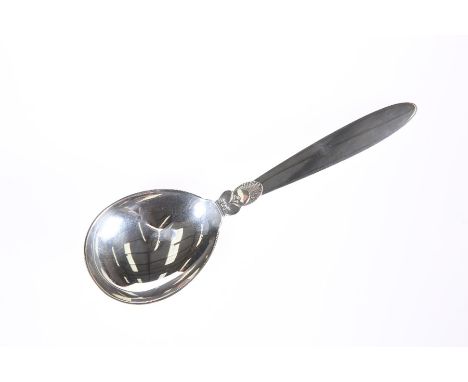 AN ART DECO SILVER SERVING SPOONby Georg Jensen, import mark, London 1933, Cactus pattern, hallmarked, signed GJ (in box), st