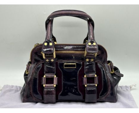 Jimmy Choo Malena Burgundy Patent Leather and Suede Handbag / Shoulder Bag. 
Condition: as new, unused, been displayed in a p