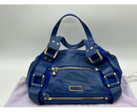 Jimmy Choo Mahala Blue Leather Handbag. 
Condition: as new, unused, been displayed in a private collection in display case, w