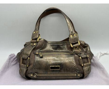 Jimmy Choo Mahala Brown Python Snakeskin Handbag. 
Condition: as new, unused, been displayed in a private collection in displ