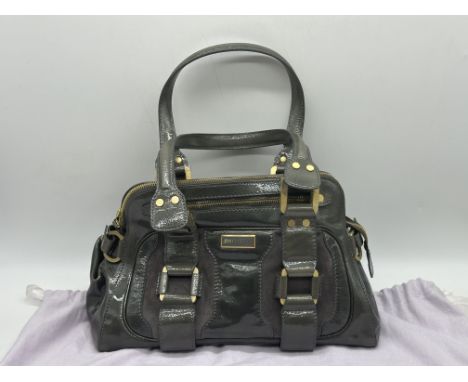 Jimmy Choo Malena Grey/Green Leather Handbag / Shoulder Bag. 
Condition: as new, unused, been displayed in a private collecti