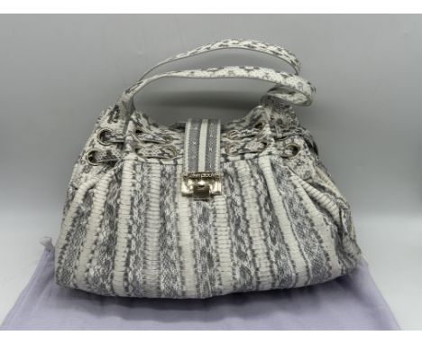 Jimmy Choo Ramona Grey and White Python Snakeskin Handbag / Shoulder Bag. 
Condition: as new, unused, been displayed in a pri