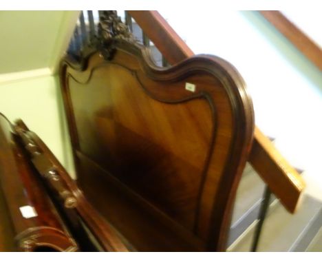 A French-style mahogany double bed to include base (151cm).