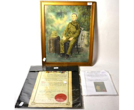 A Freedom of the City of Newcastle Certificate 1st October 1902,  to 29573 Shoeing Smith Albert Arthur George, 101 Co. (North
