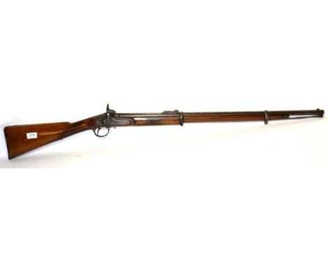 An Early 19th Century Percussion Militia Rifle, the 81.5cm steel  barrel with Birmingham proof marks, inspector's mark and do
