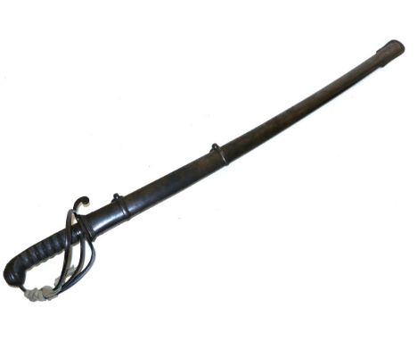 A Victorian 1821 Pattern Light Cavalry Officer's Undress Sword, the 82cm single edge pipe back steel blade crisply etched wit