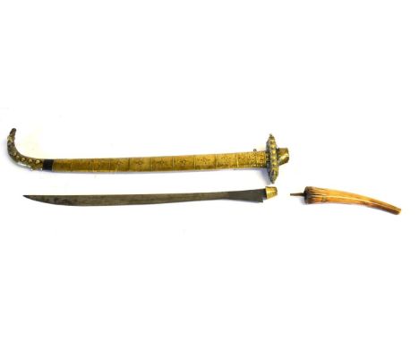 A 19th Century Batak ''Piso Halasan'' (Sword), Sumatra, the 45.5cm straight back steel blade with slightly curved single edge