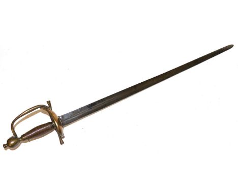 A 1796 Pattern Heavy Cavalry Officer's Dress Sword, the 77cm double edge steel blade with a narrow fuller running from the hi