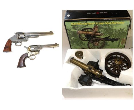 A Non-working Model of a Colt Single Action Army Revolver, with plastic grip scales; a Similar BKA 217 Replica Revolver, and 